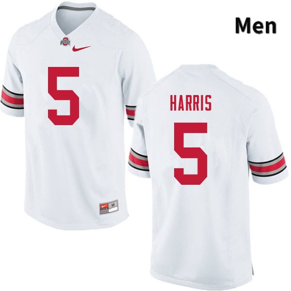 Ohio State Buckeyes Jaylen Harris Men's #5 White Authentic Stitched College Football Jersey